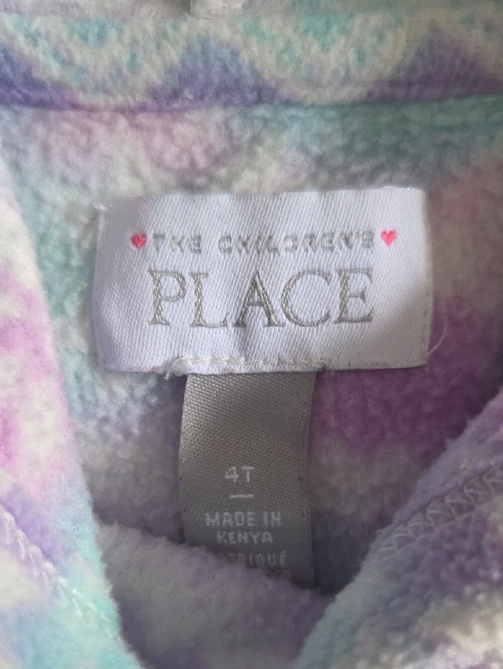 The Children's Place Hooded Fleece Pullover in Lavender and Aqua
